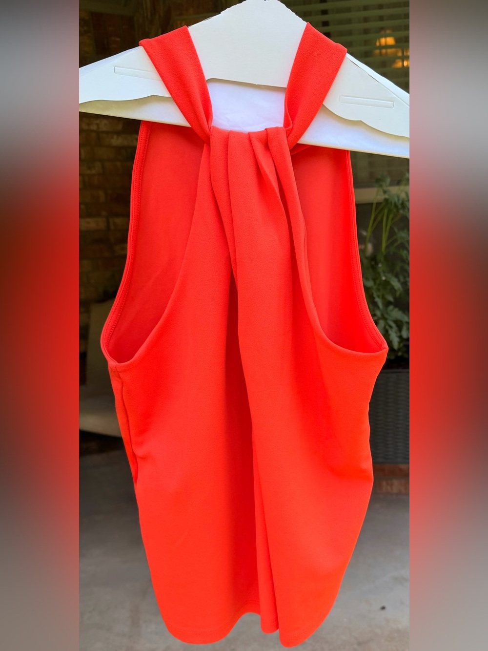 Ann Taylor Orange Twist Neck Halter Top | M - Picture 4 of 8